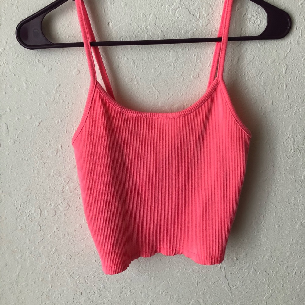 Neon pink crop top